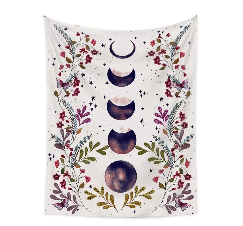 Tapestry Wall Hanging Nature Moon Phase Bohemian Mandala Tapestry Aesthetic Bedroom Decor Suitable For Home Dorm
