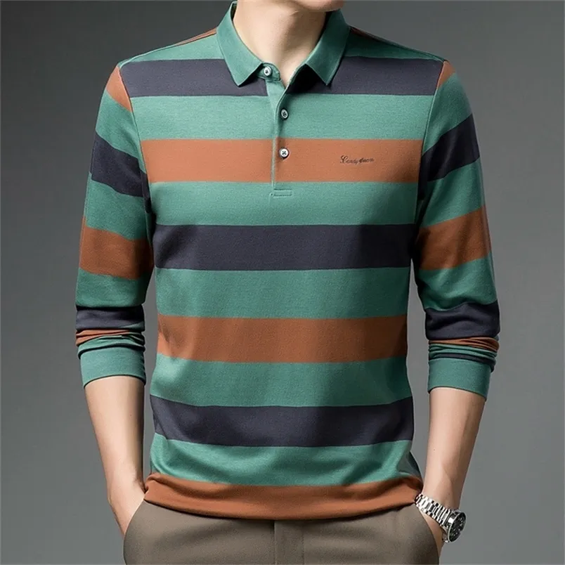 Ymwmhu Arrivo Moda Uomo Polo Camicia Cotone Multicolore Camicia Autunno Manica Lunga Risvolto Polo per Uomo Fit Abbigliamento Slim 220402