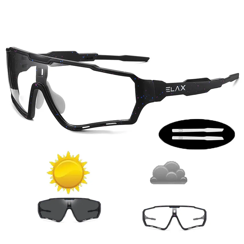 ELAX hommes femmes vtt lunettes de vélo lunettes de cyclisme nouvelles lunettes de vélo photochromiques lunettes de soleil de sport