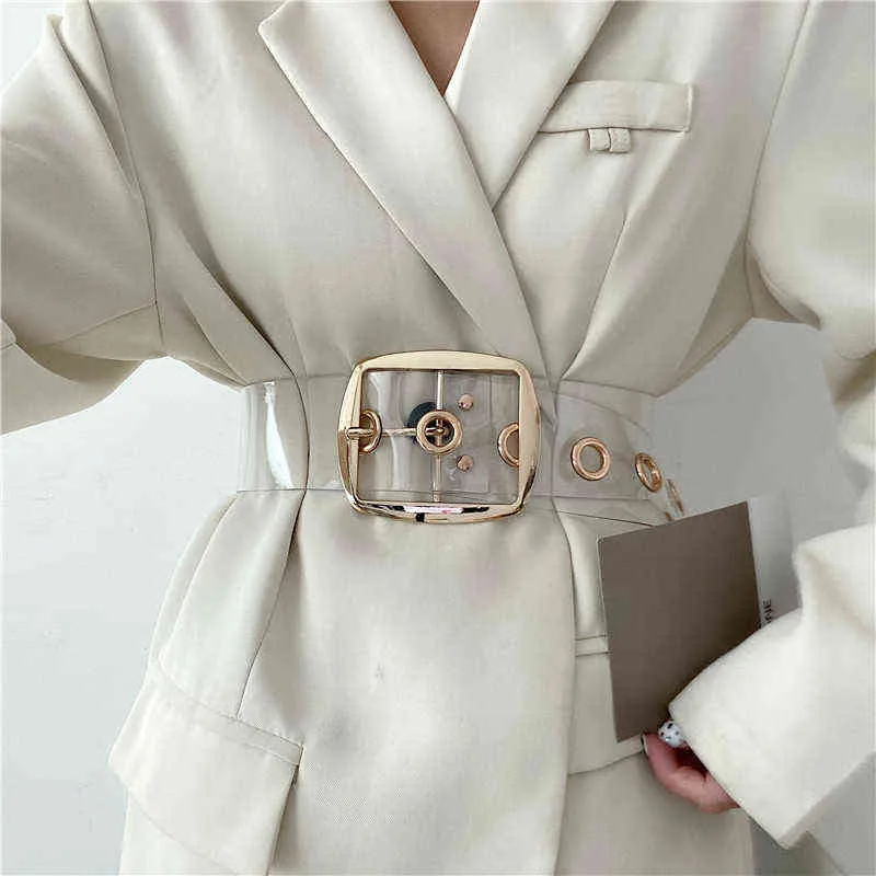 Plus Size Clear PVC Belt for Women with White Transparent  display picture 3