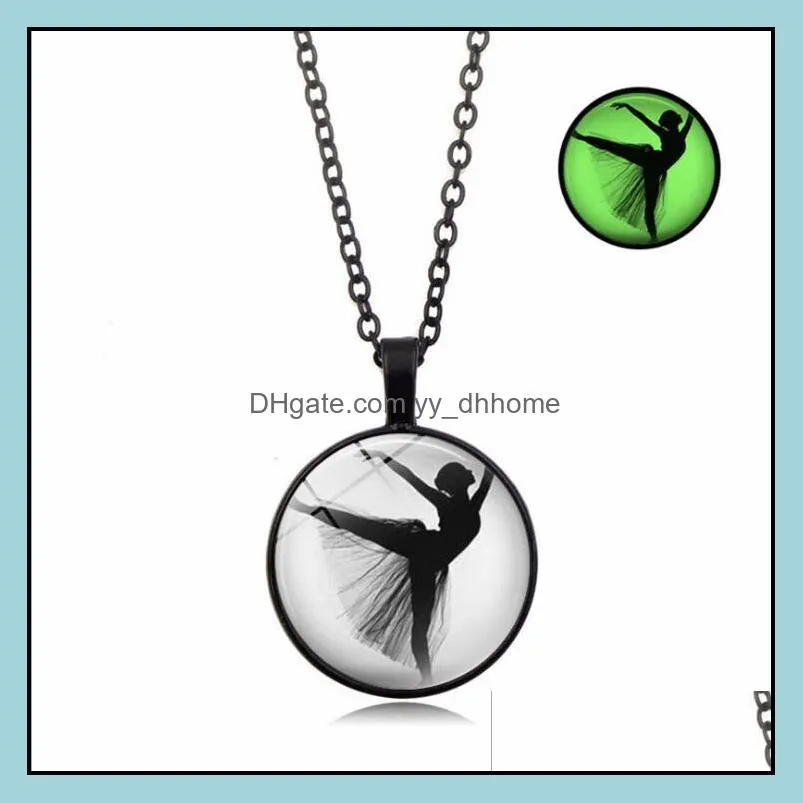 Pendant Necklaces Pendants Jewelry Ballet Girl Style Luminous Charms Chains For Women Party Fashion Wholesale Ship - Drop Delivery 2021 Is