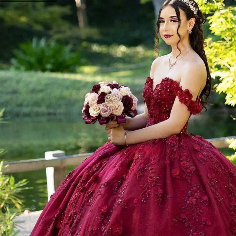Vestidos de 15 color borgoña deals
