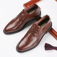 New Leather Embossed Casual Business Shoes Men's Formal Wear Single Soft Sole Comfortable Mens Dress