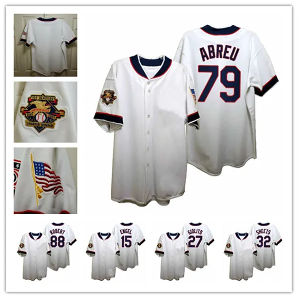 Personnalisé Chicago 1917 Vintage Independence Day Baseball Jersey Jose Abreu Gavin Feuilles Adam Engel Matt Foster Liam Hendriks Lance Lynn Luis Robert Cousu Blanc