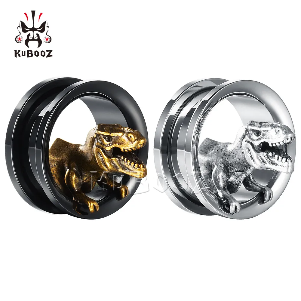 Stainless Steel Dinosaur Ear Plugs Body Jewelry Set Of 24, 6 16mm