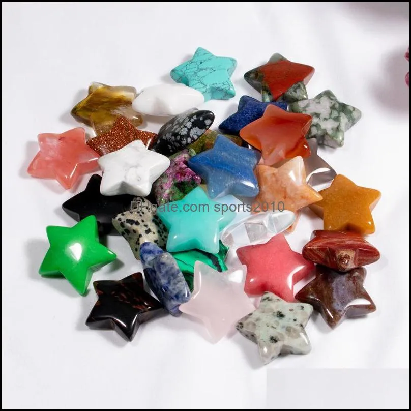 pentagram star ornaments natural rose quartz turquoise stone naked stones hearts decoration hand play handle pieces diy necklace sports2010