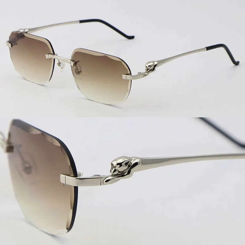 Rimless Gold Frame Glasses For Men Luxury Diamond Cut Lens  display picture 3