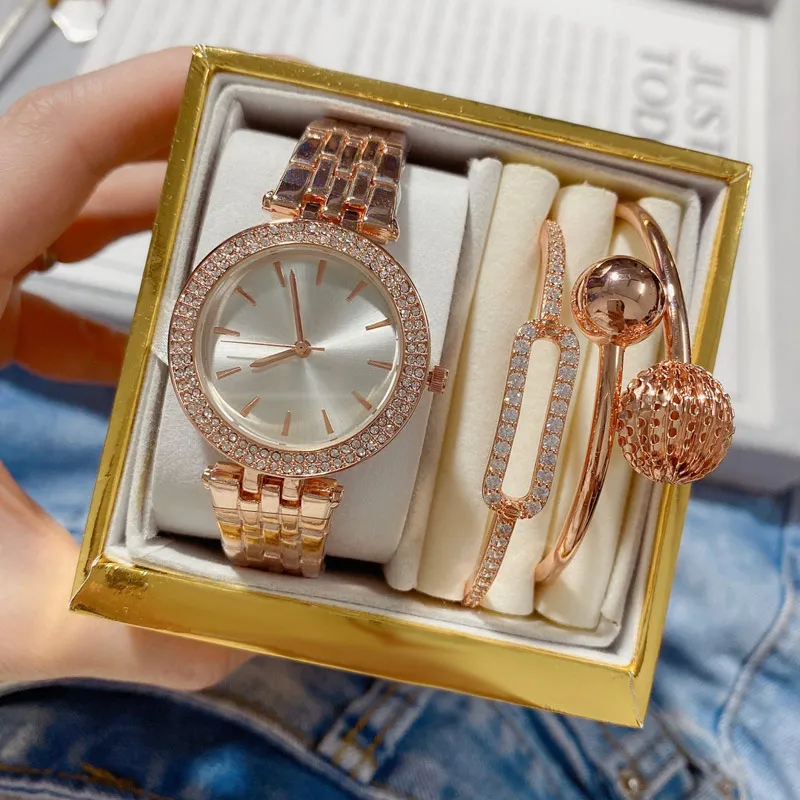 3 juegos de lujo para mujer relojes pulseras las mejores marcas relojes de pulsera de oro rosa dise ador de dama reloj de diamantes para mujer