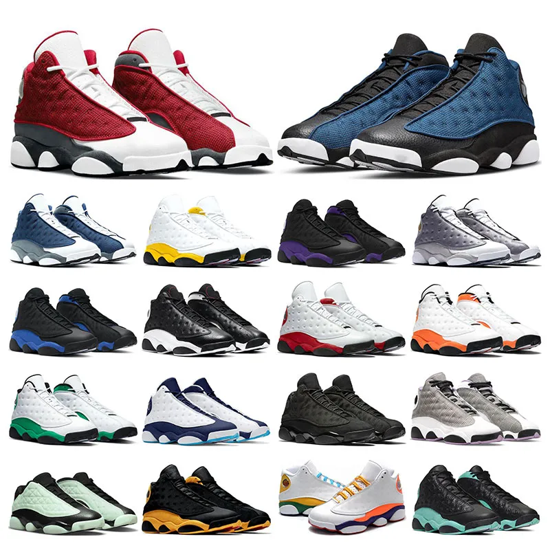 Herren-Basketballschuhe 13s Brave Blue Red Flint Hyper Royal Balck Cat Atmosphere Grey Bred Court Purple Herren-Outdoor-Sporttrainer