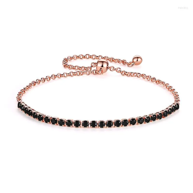 Bracelets de charme Mode Réglable Tennis Brillant Cristal Exquis Rond Pull Artistique Zircone Bracelet Pour Femmes BijouxCharm