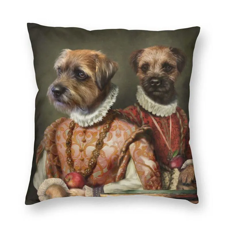 Cuscino/Cuscino Decorativo Lusso Border Terrier Cane Ritratto Copriletto Decorazione Animale Arte Cuscino 45x45 Federa per SoggiornoCush