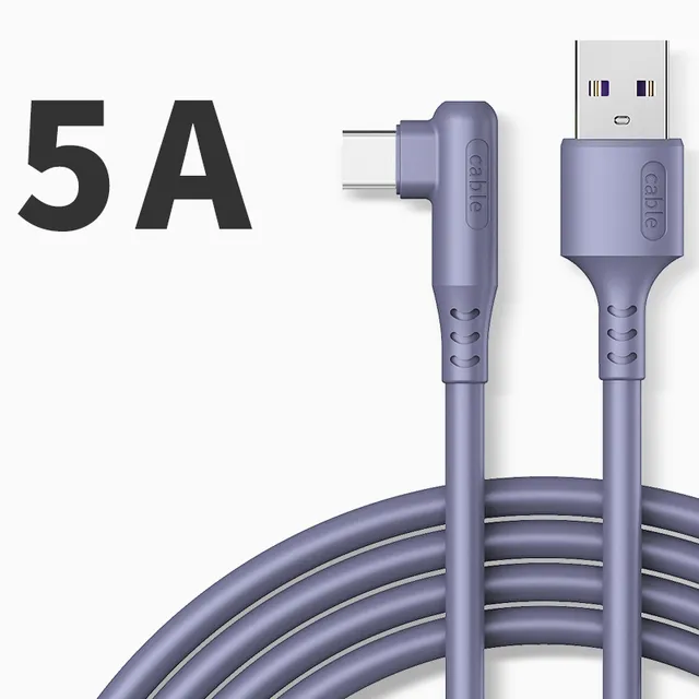90 graden elleboog 5a USB-kabel snel oplaadtype C kabel mobiele telefoonlader koord voor Huawei P40 Xiaomi Redmi USB-C-lijn