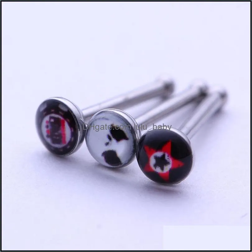 144 Pcs/lot 316L Stainless Steel Womens Jewelry Nose Studs Nose Ring Body Piercing 66 N2