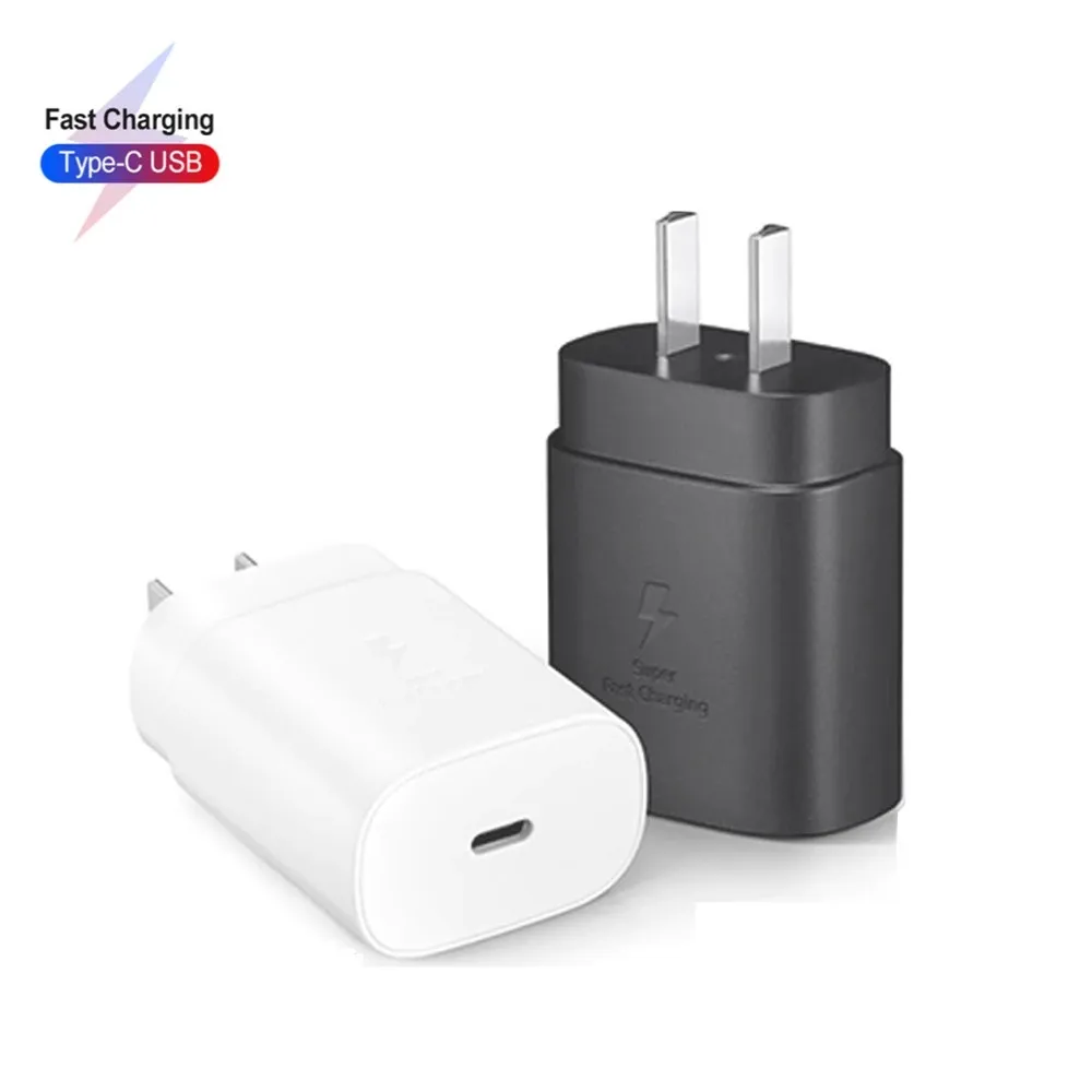 Carregador rápido 25W PD para Samsung S21 S20 Ultra Z Flip2 3 Fold3 2 M52 51 40 31 12 W20 F62 52 41 Tipo-C para adaptador UsbC