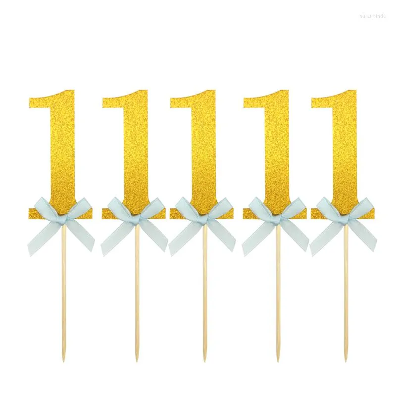 Other Festive & Party Supplies 10Pcs Number 1 One Paper CupCake Topper Kids Happy Birthday Decorations 1st Baby Shower SuppliesOther