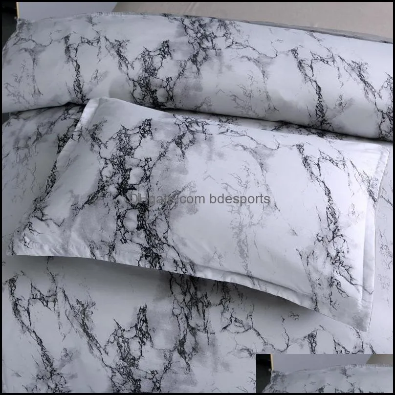 Marble Pattern Bedding Sets Duvet Cover Set 2/3pcs Bed Twin Double Queen Quilt Covers Beds linen (No Sheet No Filling) 216 J2