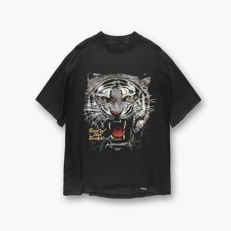 22SS REPRREESENT Tête de Tigre Imprimé T-shirt à Manches Courtes NOIR Mode DIY T-Shirt Mezn Femmes Casual Été Classique Tendance Homme Haut de Gamme T-shirts à Manches Courtes TJAMTX177