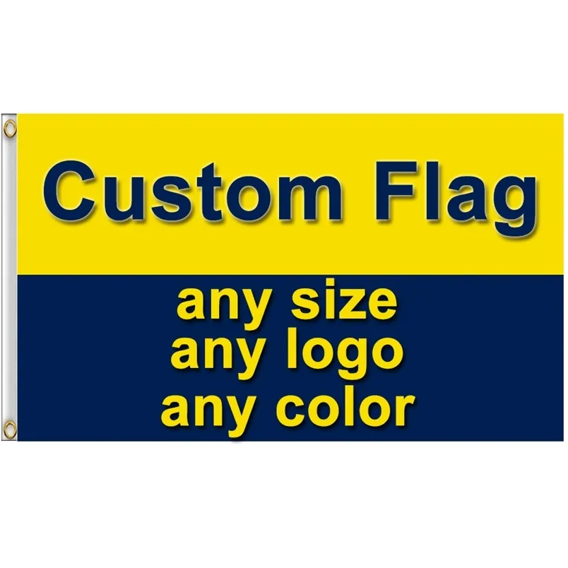 Custom Flag Banner Any Color 2x3ft 3x5ft 4x6ft 5x8ft Wall Door Yard Garden Bar Dorm Office Party Home Decor Polyester 220704