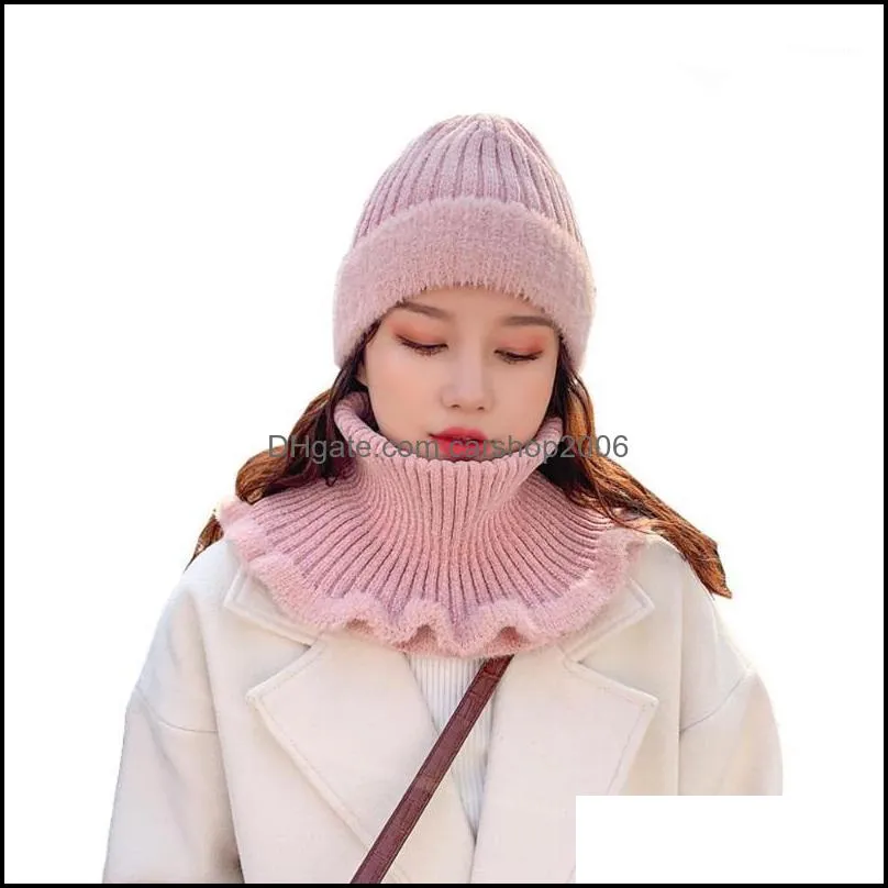 Kapelusze szaliki Rękawiczki Zestaw Scarf Hat Rękawicy Moda Akcesoria Women Chenille Knit Scarf Zestaw Zestaw Zima Zima Chunky Warm Miękka Miękka czapka i NE