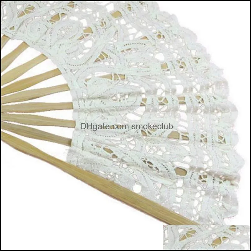 Other Home Decor Hollowed Out Exquisite Handmade Pography Bamboo Bone Hand Fan Dancing Props Wedding Lace Design Folding Decoration