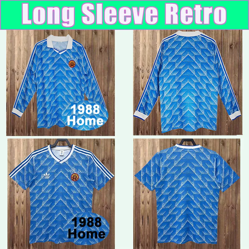 1988 East Retro Mens Soccer Jerseys Home Classic Vintage Camisetas de fútbol Uniformes de manga larga