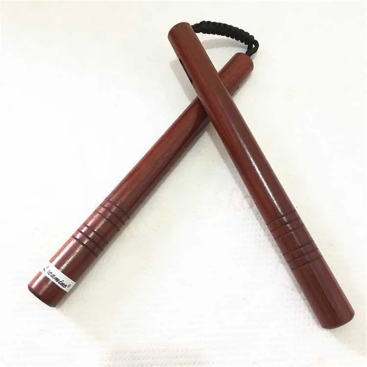 Retail/wholesale wooden nunchakus ebony wood rope diamond knot wood rope two section stick nunchaku combat nunchuck with bag 