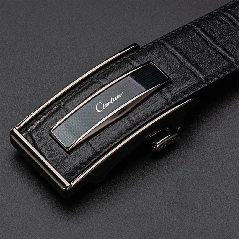 Ciartuar Leather Belt Automatic Buckle s for Men Genuine Waist Mens Luxury Designer High Quality Fashion Strap 220402