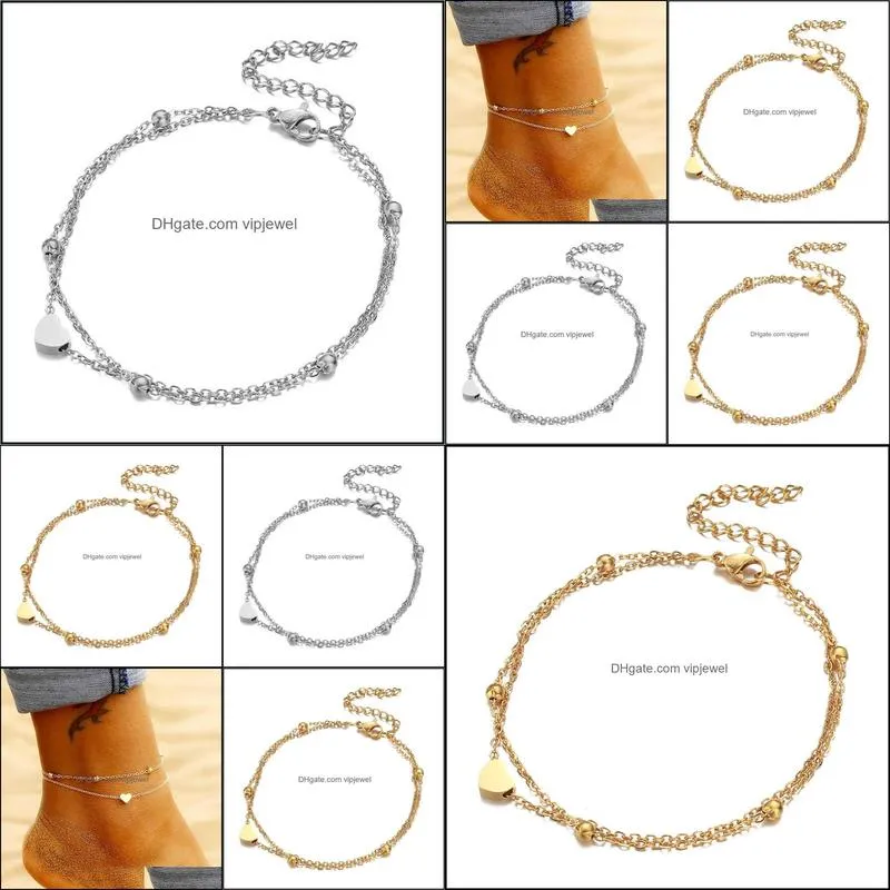 fashion gold chain anklet heart for women wholesale n2106092