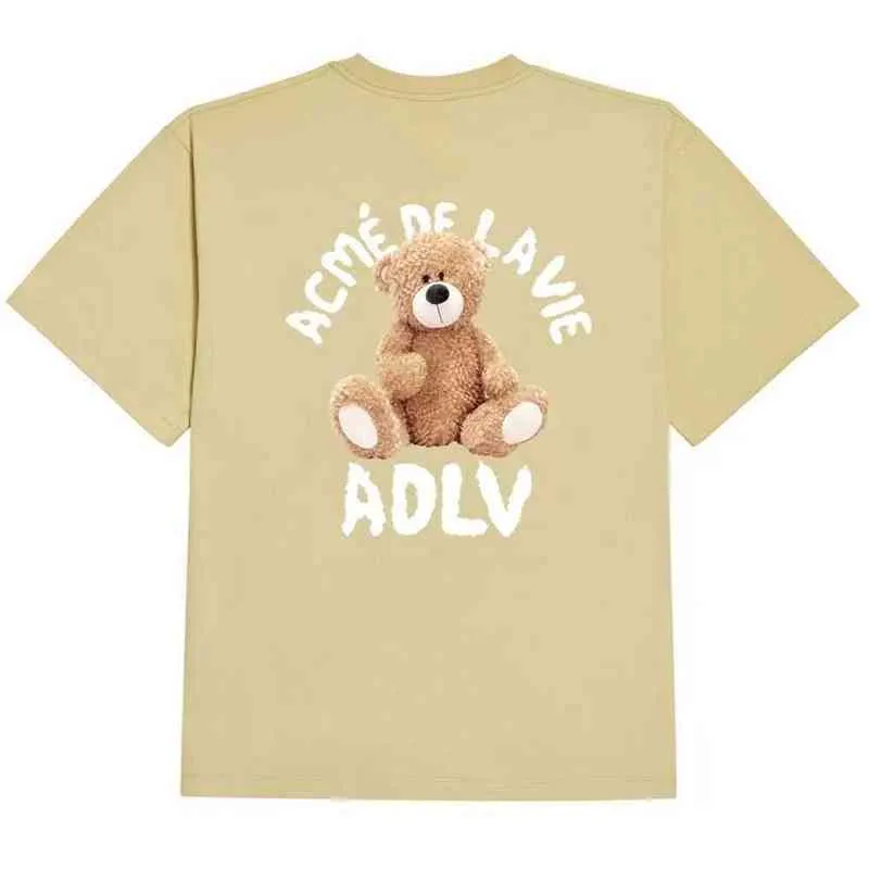 Marca de moda adlv adlv nova camiseta de ursinho de pelúcia para amantes soltos manga curta unissex 7 camisetas de moda t para homens tshirts marcas