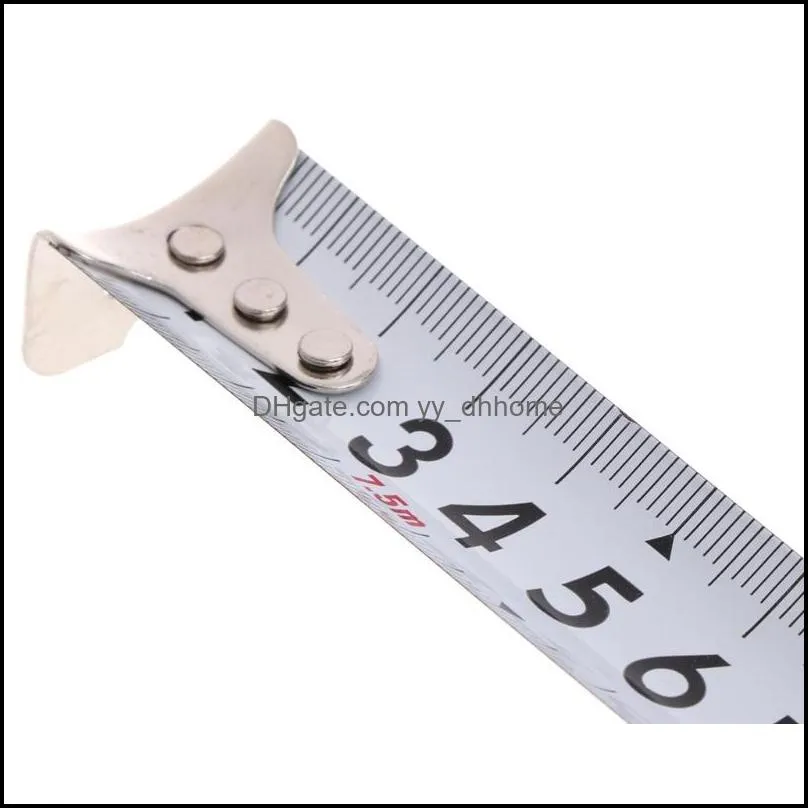 5m 7.5m Retractable Measuring Stainless Steel Tape Ruler Durable Metric Rubered Measure Tool