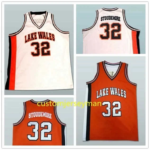 NC01 High School #32 Amar'e Stoudemire Lakes Wales Basketball Jersey Herrstitched Custom Made Size S-5XL