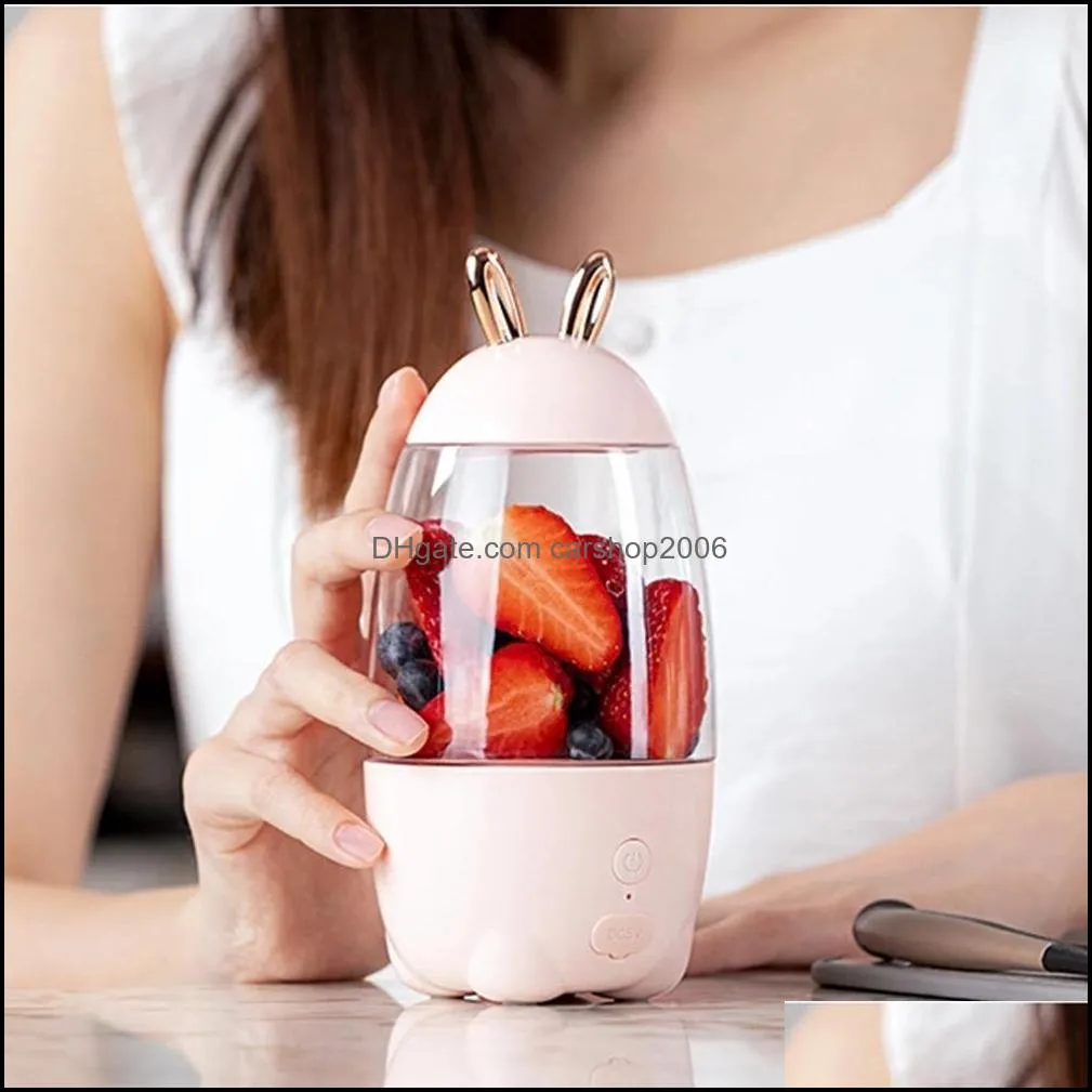 380ml 82*82*218mm portable blender durable four blades personal juicer cup for home kitchen silicone metal material pab15111