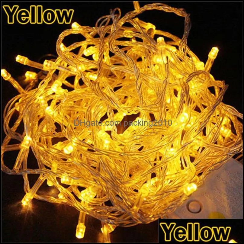 10M 100LEDs LED String Light AC220V AC110V 9 Colors Festoon Lamps Waterproof Outdoor Garland Party Holiday Christmas lights Decoration