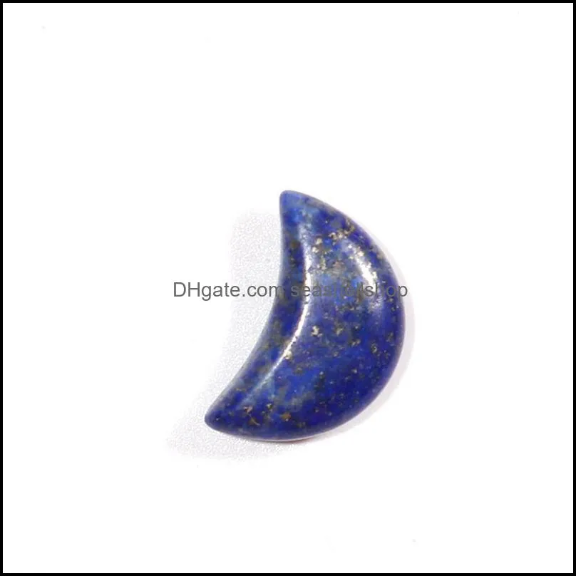 wholesale custom natural crystal stone small crescent healing crystal moon stones for jewelry making bend crafts ornament 13x18mm