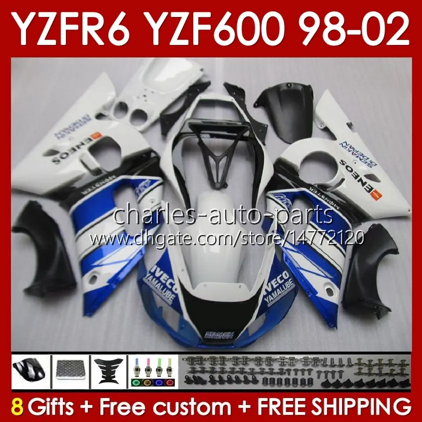 Набор для боди для Yamaha YZF R6 R 6 YZF600 600CC 98-02 Bodywork 145NO.35 YZF 600 куб.