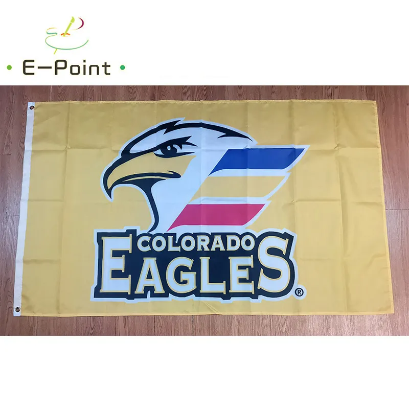 AHL Colorado Eagles Bandeira 3 * 5 pés (90 cm * 150 cm) Bandeiras de poliéster Decoração de banner bandeira de jardim de casa voadora Presentes festivos
