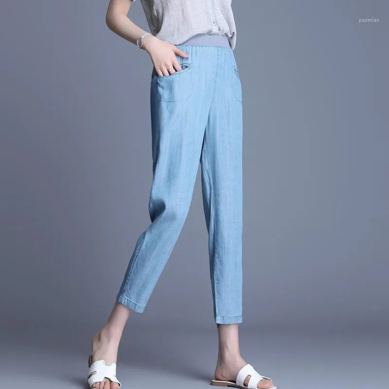Jeans pour femmes femmes 2022 Denim grande taille bleu Vintage Harem pantalons longs amples décontracté cheville longueur pantalon été