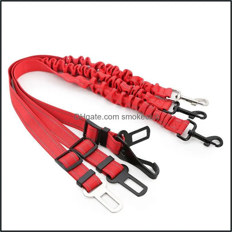 Dog Training Obedience Car Safety Belt Traction Adjustable Elastic Retractable Pet Safe Belts Drop Delivery 2021 Supplies Home Garden Miga