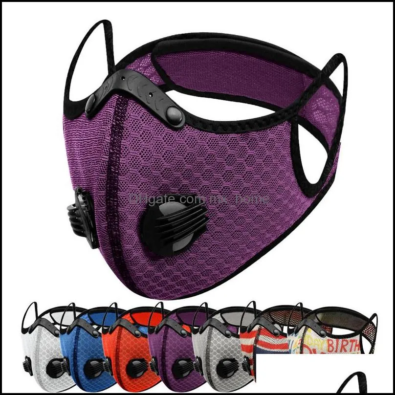 With breathing valve Face Masks Activated carbon mask Dust and wind Keep warm Anti-static Anti-scratch Cycling mask Free Shipping By