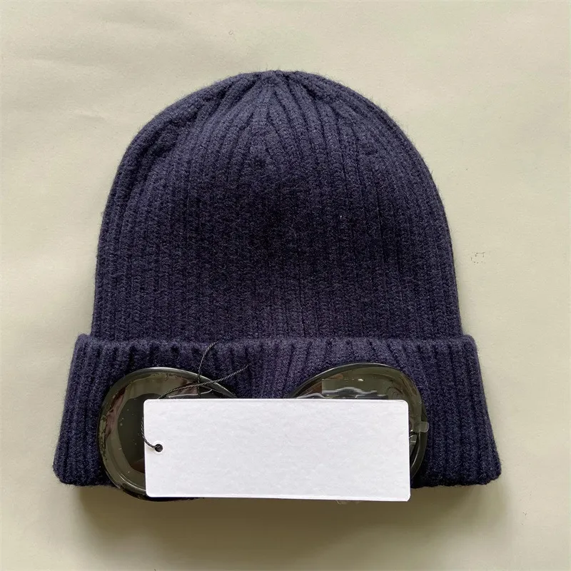 Ccp deux lentilles hommes casquettes coton tricoté chaud bonnets extérieur trackcaps décontracté hiver coupe-vent chapeaux lentille amovible