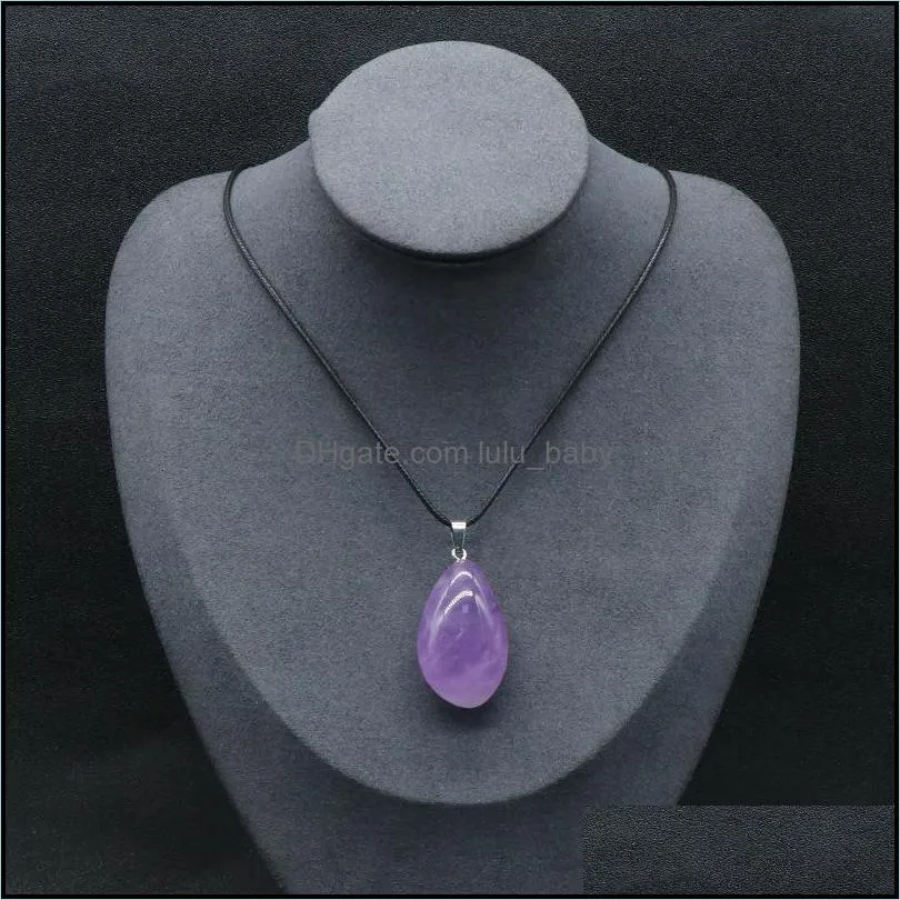 natural stone 20-50mm irregular amethyst crystal pendant necklace for women jewelr lulubaby