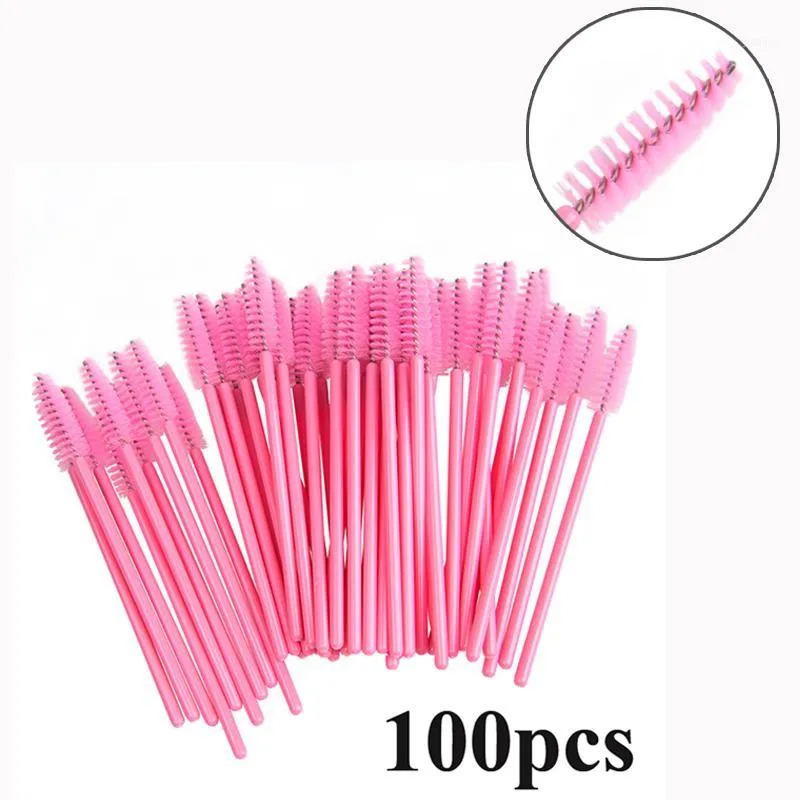 100 Uds cepillo de pestañas desechable para extensión de pestañas Makup Mini varitas de máscara herramienta