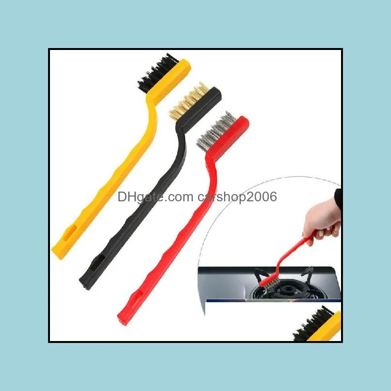 3Pcs Cleaning Wire Brush Kitchen Tools Metal Fiber Brush Strong Decontamination