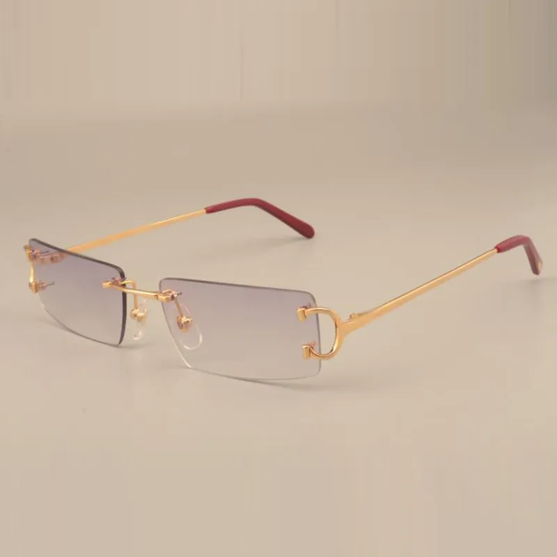 Enkla solglasögon 4193827 med små rektangulära linser och stora C-armar av metall