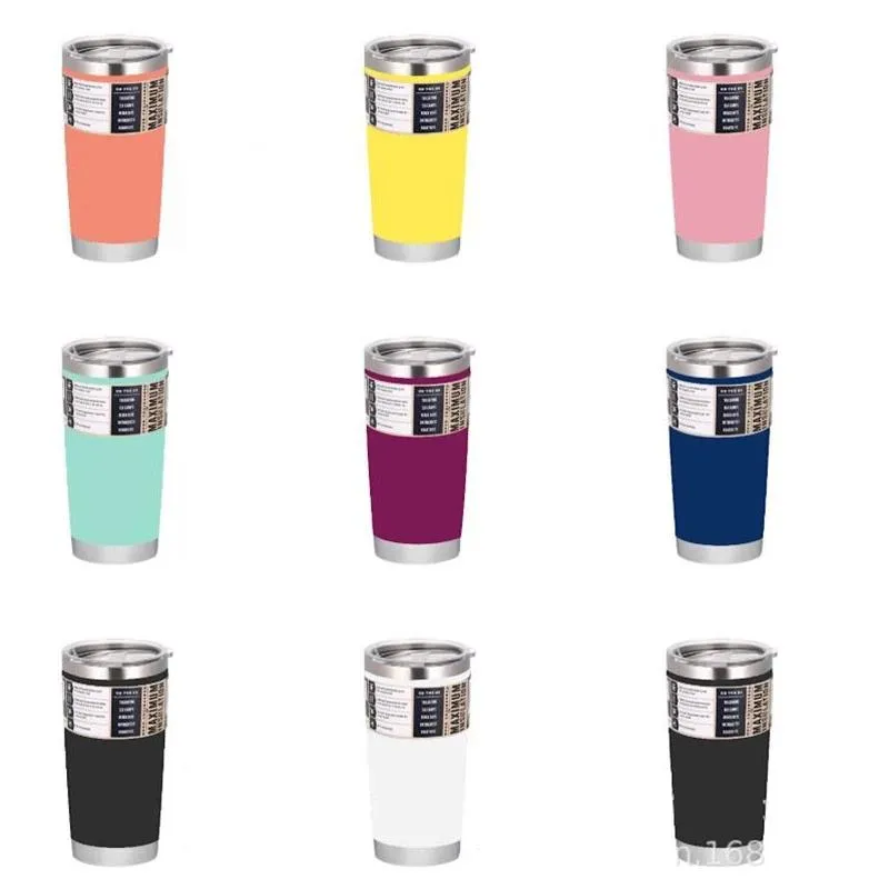 20oz Tumbler reisauto mok dubbele muur koud of warm bier koffie vacuüm kolven geïsoleerde roestvrijstalen thermosmos waterfles