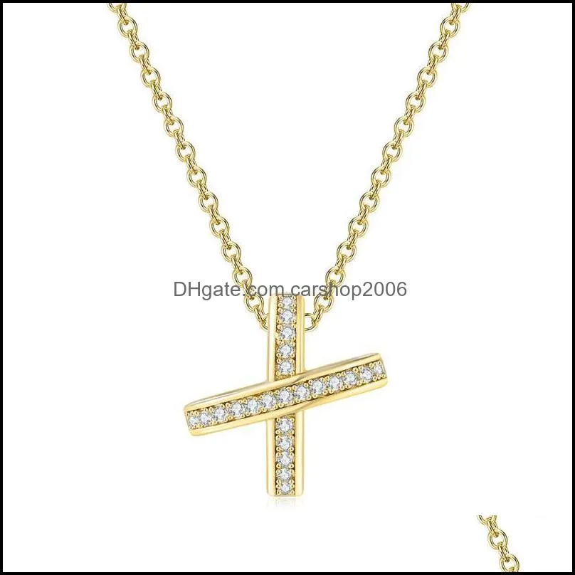 pendant necklaces pendants necklace for women aesthetic cross rose gold color choker chain fashion collar 2022 jewelry n205