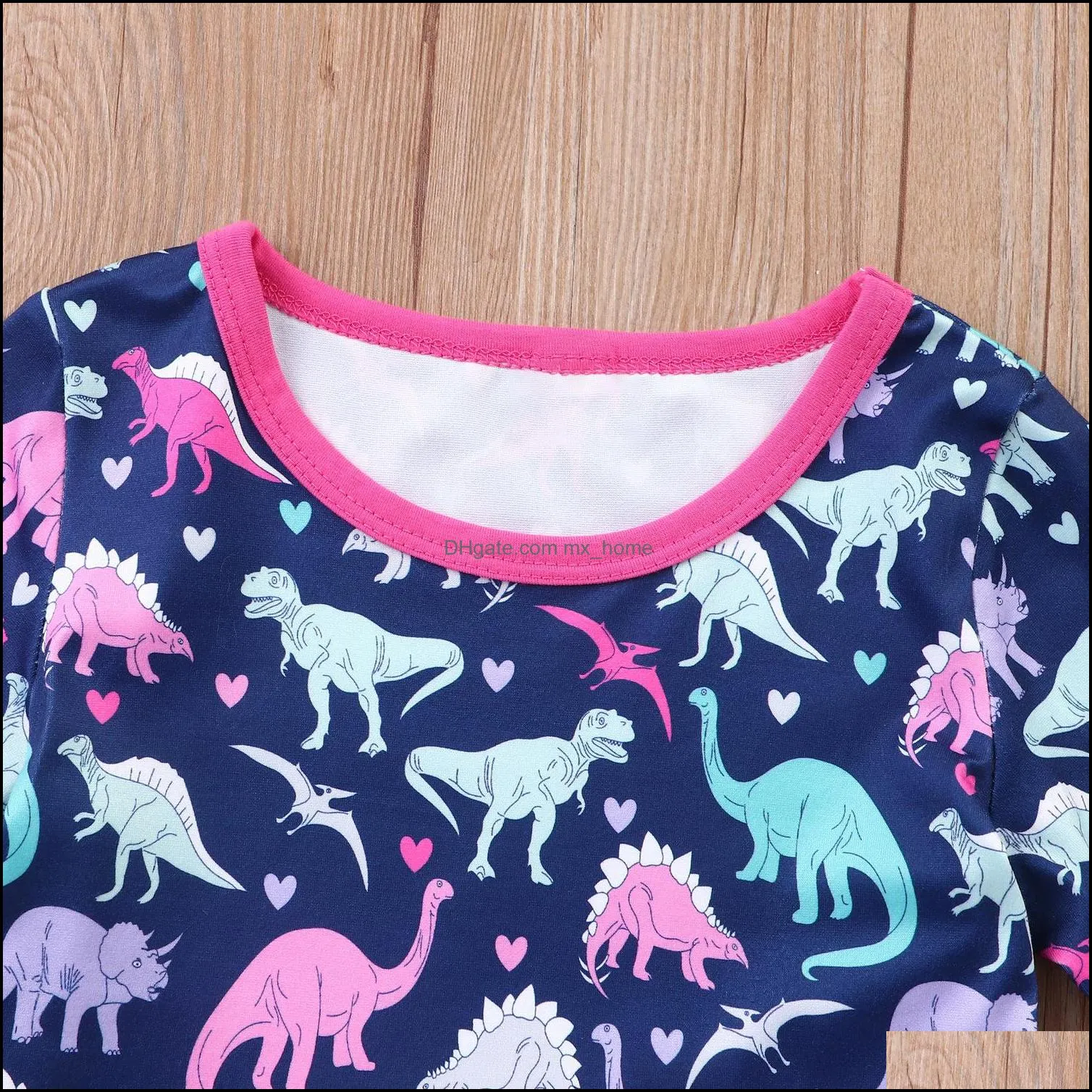 kids clothes girls dinosaur print dress children princess dresses summer fashion boutique baby clothing z5788