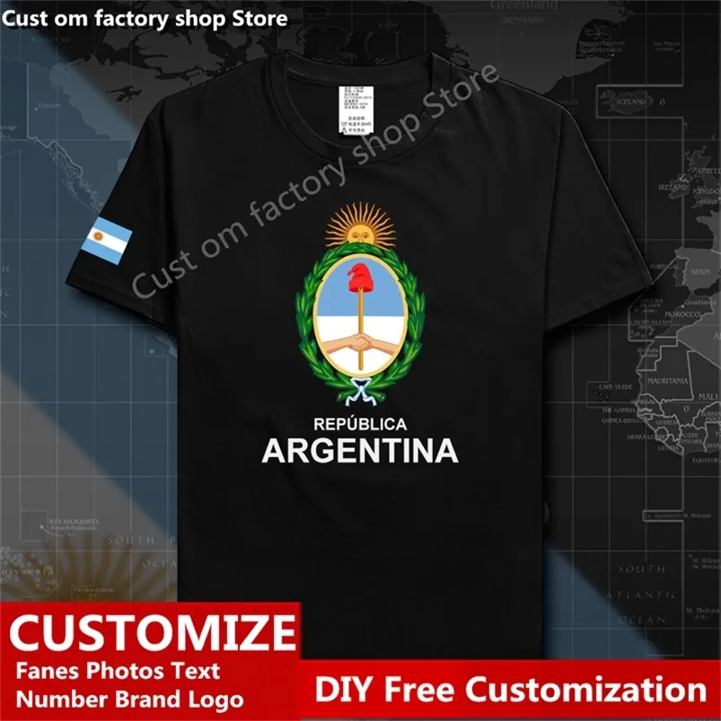 Аргентина хлопчатобумажная футболка на заказ фанатов майки сделай сам, название номера футболка High Street Fashion Hip Hop Lose Casual Trub 220616GX