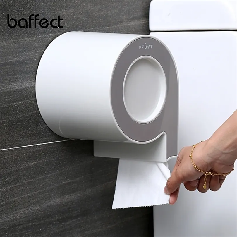 ABS Dålig väggmonterad badrum Toalettpappersvävnad Rollhållare Toalettvävnadslåda Gratis Punching Hand Tray Toalettställ T200425