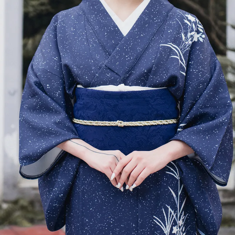 japanese traditional kimono dress blue Traditional Blue Crane Kimono